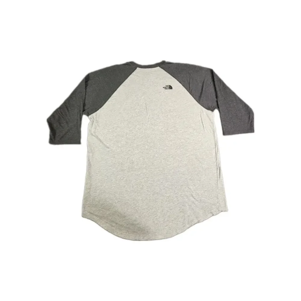 The North Face Shirt Men Size XXL Gray 3/4 Sleeve Raglan Style Cotton Berkeley